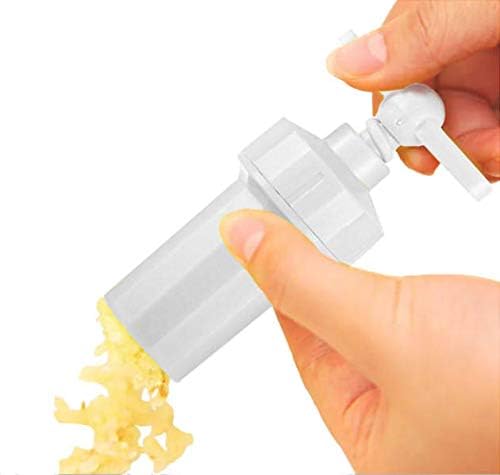 Tredoni 1.2x2.5" Garlic Press Screw Masher - Plastic Garlic Crusher Squeezer Mincer, White
