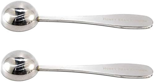Honey Bear Kitchen 5 ml Teaspoon Measuring Scoop Spoons, Polished Stainless Steel, Set of 2