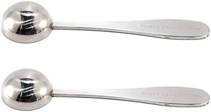 Honey Bear Kitchen 5 ml Teaspoon Measuring Scoop Spoons, Polished Stainless Steel, Set of 2