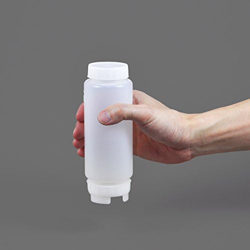 FIFO Squeeze Bottle Refillable 12 oz | Blue Tip Large Valve Dispenser for Thick Condiments, Sauces, Batter and Dressing | Self Sealing No Drip No Hassle | (3 Pack)