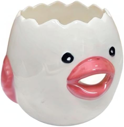 LuoCoCo Cute Egg Separator, Ceramics Vomiting Chicken Egg Yolk White Separator, Practical Household Small Egg Filter Splitter, Kitchen Gadget Baking Assistant Tool, Dishwasher Safe (Yellow)