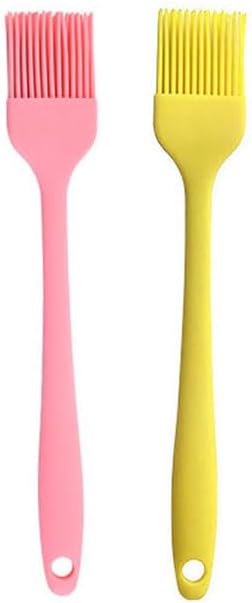 Silicone brush, Oil Brush for BBQ Kitchen Cooking Baking and Grilling (7 PCS,Rose red) - Colors B