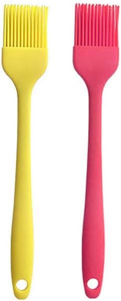 Silicone brush, Oil Brush for BBQ Kitchen Cooking Baking and Grilling (7 PCS,Rose red) - Colors A