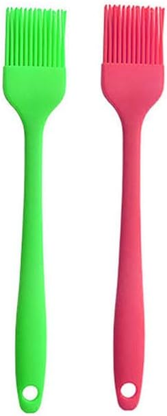 Silicone brush, Oil Brush for BBQ Kitchen Cooking Baking and Grilling (2 PCS,pink) - Colors B