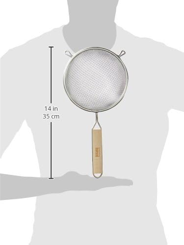 Winco Strainer, 6.25-Inch Diameter, Fine Double Mesh, Medium, Tin, Tan