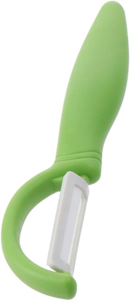 2 Pcs Green Ceramic Peeler for Household Use, Multi-purpose Ergonomic Design PP Material Handles for Kitchen, Restaurant, Snack Bar, Vegetables, Fruit