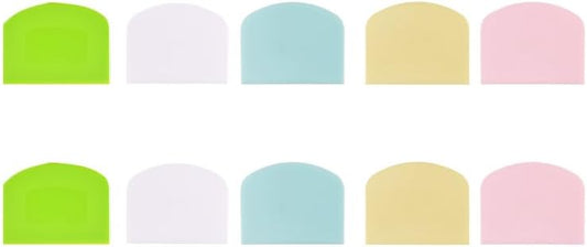 10Pcs Dough Scraper Plastic Bench Scraper for for Baking, Bread Dough, Pizza, Cake Decorating and Kitchen Use (Multi-Color)