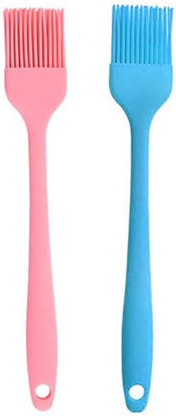 Silicone brush, Oil Brush for BBQ Kitchen Cooking Baking and Grilling (7 PCS,Rose red) - Colors A