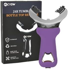 CYDW Mason Jar Opener Tool with Soft Touch Handle, No Lid Dents or Damage, Can Opener Manual Multi-Purpose, Easy Twist Manual Handheld Top Remover, Canning Supplies, Bottle Opener, Made for Lifetime