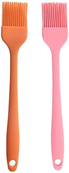 Silicone brush, Oil Brush for BBQ Kitchen Cooking Baking and Grilling (7 PCS,Rose red) - Colors B