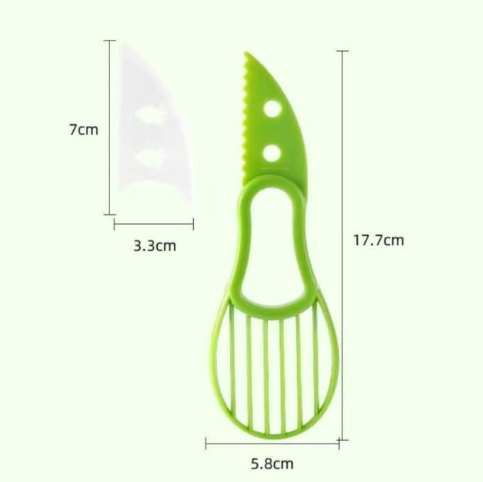 Avocado Cutter Tool - 3-in-1 Avocado Slicer and Pitter, 3.97" long x 2.28" Perfect for Mashing and Making Guacamole (Green)
