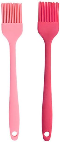 Silicone brush, Oil Brush for BBQ Kitchen Cooking Baking and Grilling (2 PCS,pink) - Colors B