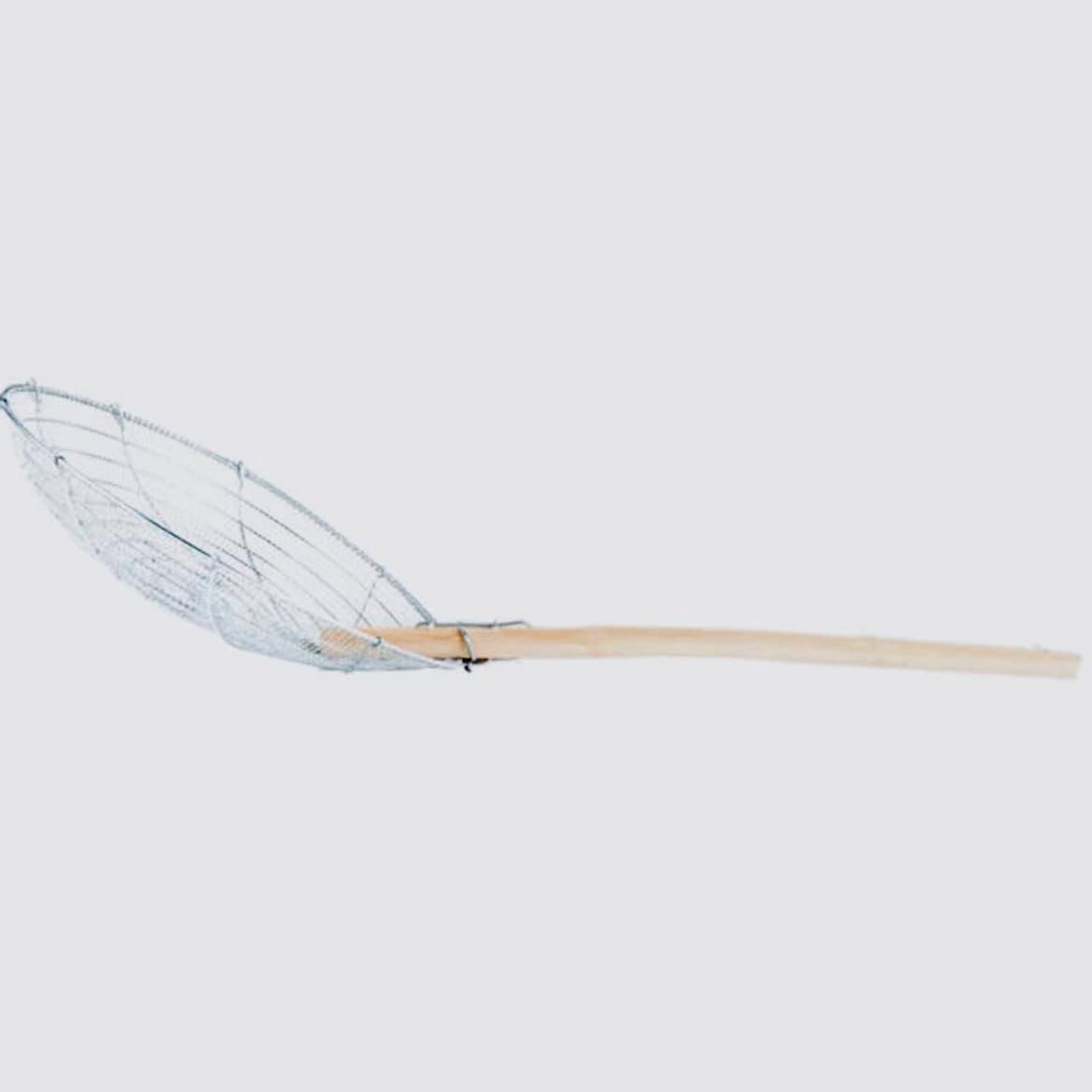8-Inch Galvanized Steel Spider Strainer – Fine Mesh Skimmer with Natural Bamboo Handle for Cooking & Frying Ideal for Home & Professional Kitchens