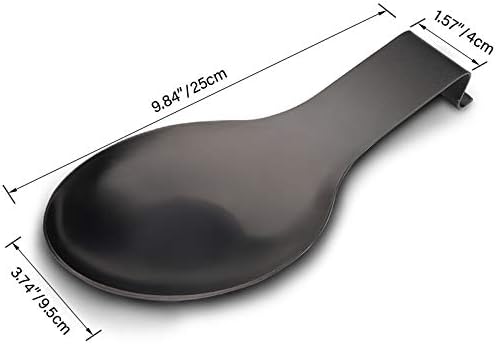 VanlonPro Stainless Steel Spoon Rest, Spatula Ladle Holder, Stainless Steel Utensil Spoon Rest Holder, Brushed Finish, Dishwasher Safe 9.8 x 3.7 Inch (Silver 1PC)