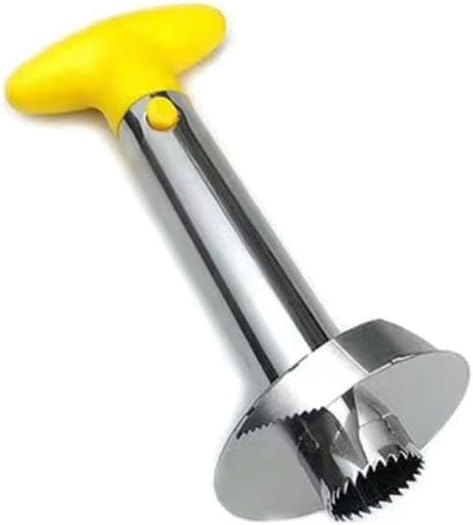 Pineapple Corer Slicer Peeler Stainless Steel for Diced Fruit Rings All in One (Yellow)