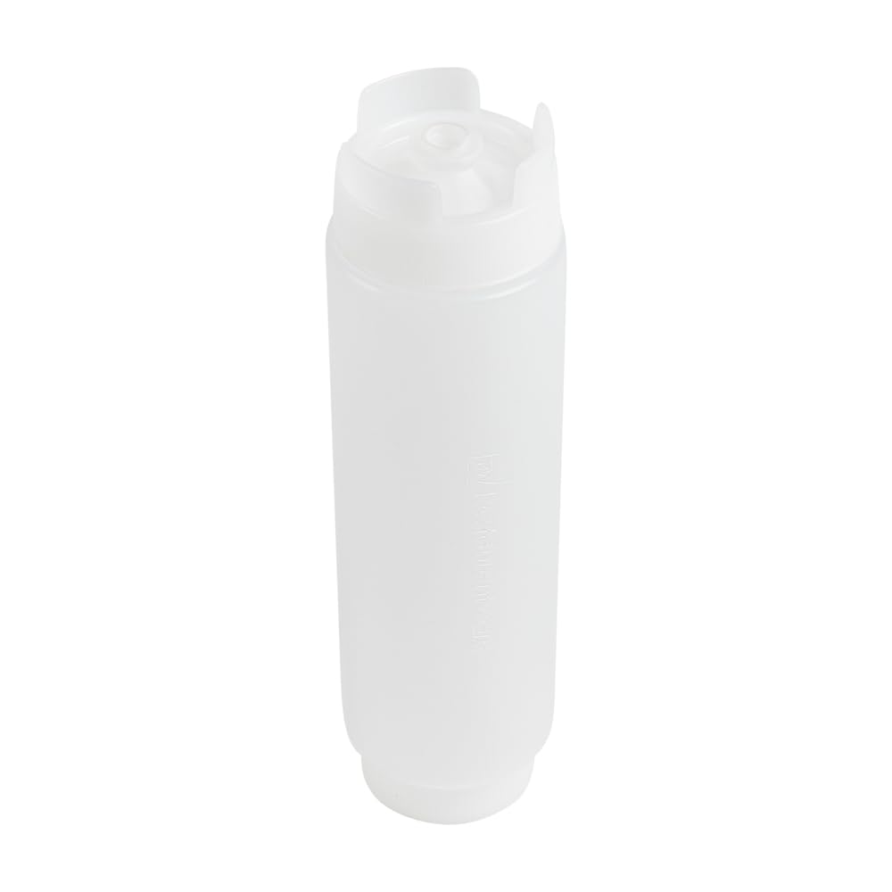 Restaurantware 32oz. FIFO Inverted Plastic Squeeze Bottle with Refill and Dispensing Lids - First In First Out - Perfect for Restaurants Catering and Food Trucks - 1ct box