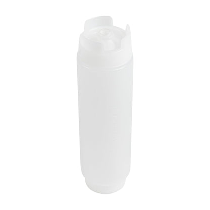 Restaurantware 32oz. FIFO Inverted Plastic Squeeze Bottle with Refill and Dispensing Lids - First In First Out - Perfect for Restaurants Catering and Food Trucks - 1ct box