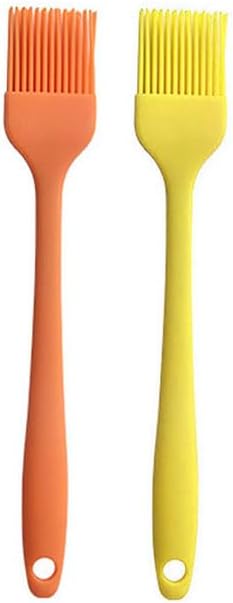 Silicone brush, Oil Brush for BBQ Kitchen Cooking Baking and Grilling (2 PCS,pink) - Colors A