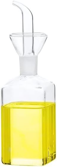 Olive Oil Pourer Olive Oil Vinegar Cooking Wine cotainer Salad Dressing Glass, Oil Bottle Vinaigrette Dispenser Drizzle Cruet 17oz Glass Oil Bottle for Kitchen