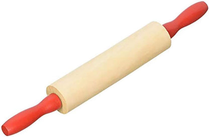 Mini Wood Rolling 7.5 Inch 12-Pack Rolling Pin for Play Dough For Little Bakers, With Red Handles Arts and Crafts Clay Roller, 7.5" (Pack of 12)