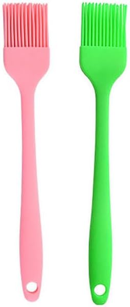 Silicone brush, Oil Brush for BBQ Kitchen Cooking Baking and Grilling (7 PCS,Rose red) - Colors A