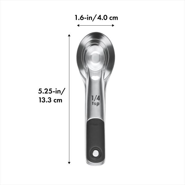OXO Good Grips 4 Piece Stainless Steel Measuring Spoons with Magnetic Snaps