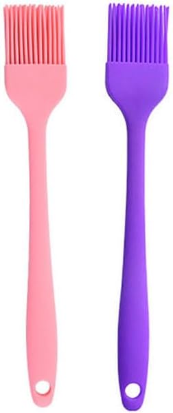Silicone brush, Oil Brush for BBQ Kitchen Cooking Baking and Grilling (2 PCS,pink) - Colors B