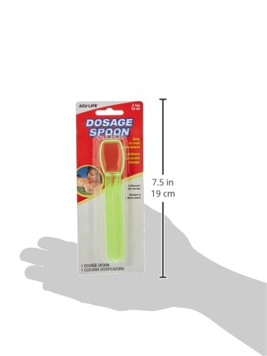 Acu-Life Teaspoon Dosage Spoon, Delivers Accurate Dosage, Easy to Read, Medical-Grade Measuring Spoon, 2 TSP/10 ml, BPA Free