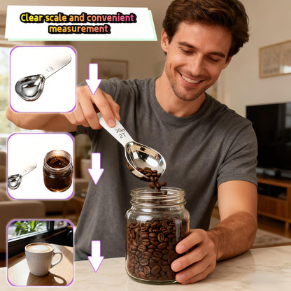 1 Tbsp(15ml) Coffee Scoop,Stainless Steel Measuring Spoons for Coffee,Protein Powder,Sugar,Easy Read Laser Engraved Mark,Short Handle Fits in Container,Rust-Resistant,Drop-Resistant (1T 15ml)