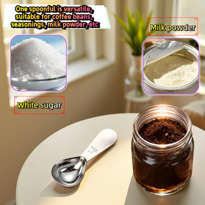 1 Tbsp(15ml) Coffee Scoop,Stainless Steel Measuring Spoons for Coffee,Protein Powder,Sugar,Easy Read Laser Engraved Mark,Short Handle Fits in Container,Rust-Resistant,Drop-Resistant (1T 15ml)