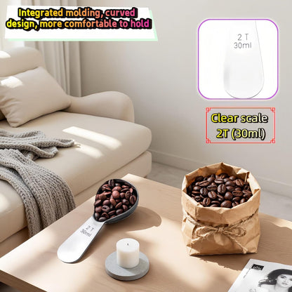 1 Tbsp(15ml) Coffee Scoop,Stainless Steel Measuring Spoons for Coffee,Protein Powder,Sugar,Easy Read Laser Engraved Mark,Short Handle Fits in Container,Rust-Resistant,Drop-Resistant (1T 15ml)