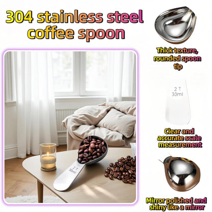 1 Tbsp(15ml) Coffee Scoop,Stainless Steel Measuring Spoons for Coffee,Protein Powder,Sugar,Easy Read Laser Engraved Mark,Short Handle Fits in Container,Rust-Resistant,Drop-Resistant (1T 15ml)