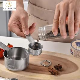 Premium No Rust 10-Piece Stainless Steel Measuring Cups & Spoons Set, Cups and Spoons, Kitchen Gadgets for Cooking & Baking, Easy To Read No Fading Engraved Measurements, & Stackable Design