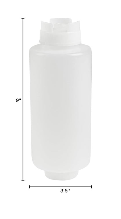 Restaurantware 32oz. FIFO Inverted Plastic Squeeze Bottle with Refill and Dispensing Lids - First In First Out - Perfect for Restaurants Catering and Food Trucks - 1ct box