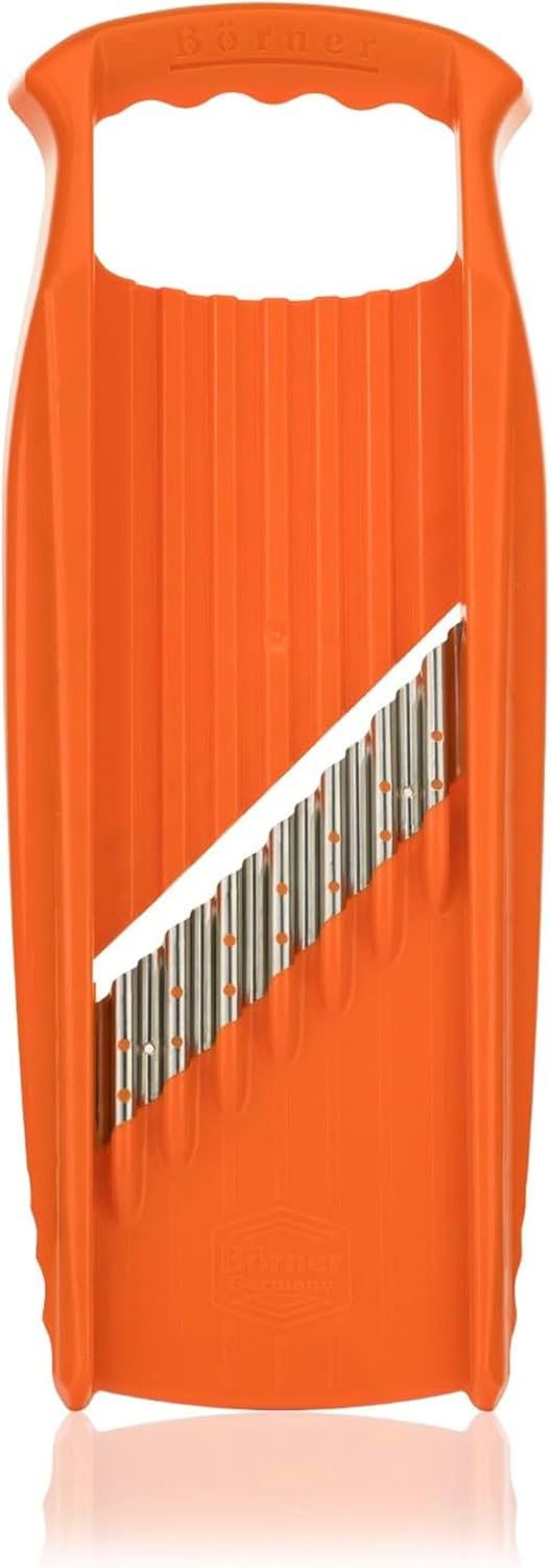 by Reston Lloyd Wave-Waffle XXL Power Line • Crinkle Cut/Spirelli Vegetable Slicer • Slicer for Wave Waffle Cut Vegetables • Wavy French Fries • Made in Germany, Orange