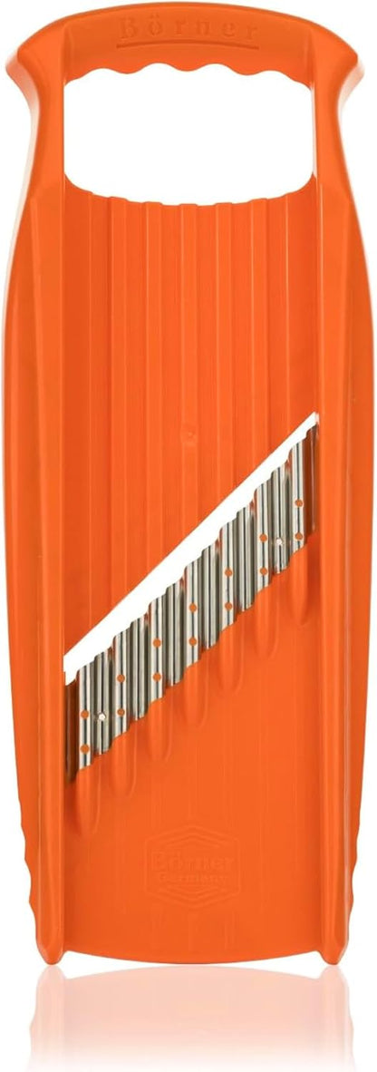 by Reston Lloyd Wave-Waffle XXL Power Line • Crinkle Cut/Spirelli Vegetable Slicer • Slicer for Wave Waffle Cut Vegetables • Wavy French Fries • Made in Germany, Orange