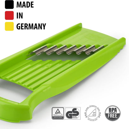 by Reston Lloyd Wave-Waffle XXL Power Line • Crinkle Cut/Spirelli Vegetable Slicer • Slicer for Wave Waffle Cut Vegetables • Wavy French Fries • Made in Germany, Orange