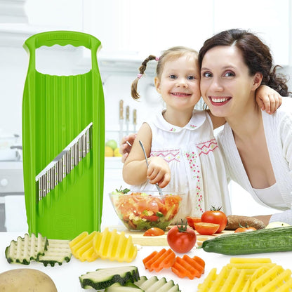 by Reston Lloyd Wave-Waffle XXL Power Line • Crinkle Cut/Spirelli Vegetable Slicer • Slicer for Wave Waffle Cut Vegetables • Wavy French Fries • Made in Germany, Orange