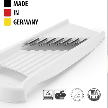 by Reston Lloyd Wave-Waffle XXL Power Line • Crinkle Cut/Spirelli Vegetable Slicer • Slicer for Wave Waffle Cut Vegetables • Wavy French Fries • Made in Germany, Orange