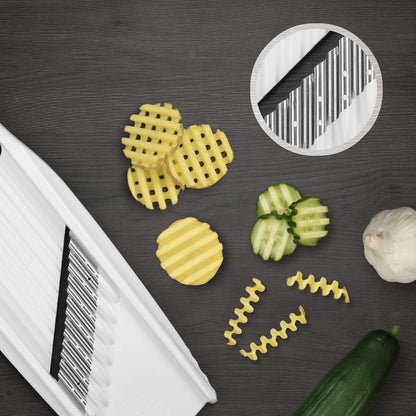 by Reston Lloyd Wave-Waffle XXL Power Line • Crinkle Cut/Spirelli Vegetable Slicer • Slicer for Wave Waffle Cut Vegetables • Wavy French Fries • Made in Germany, Orange