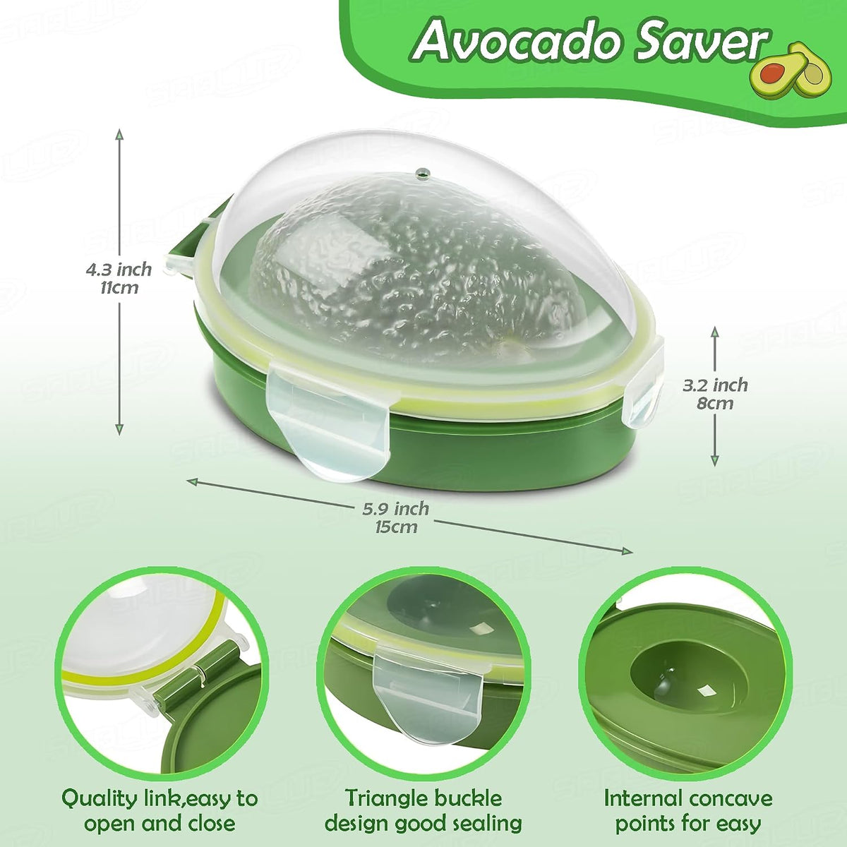 Avocado 4-Piece Set: Multi-Function Slicer Tool, Saver, Wheat Straw Cutting Board & Sandwich Container, Dishwasher Safe, BPA-Free Storage for Slicing, Pitting, Fresh Keeping Meal Prep S0059