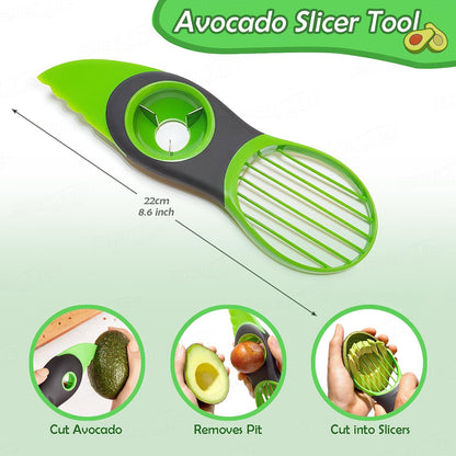 Avocado 4-Piece Set: Multi-Function Slicer Tool, Saver, Wheat Straw Cutting Board & Sandwich Container, Dishwasher Safe, BPA-Free Storage for Slicing, Pitting, Fresh Keeping Meal Prep S0059
