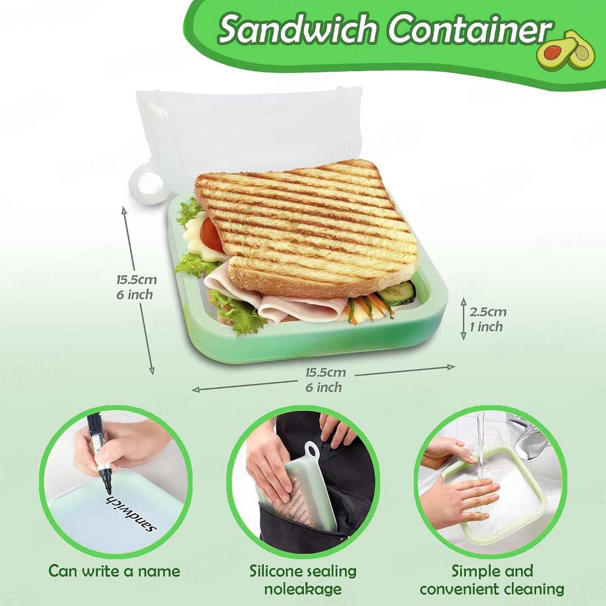 Avocado 4-Piece Set: Multi-Function Slicer Tool, Saver, Wheat Straw Cutting Board & Sandwich Container, Dishwasher Safe, BPA-Free Storage for Slicing, Pitting, Fresh Keeping Meal Prep S0059