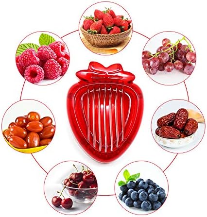 Strawberry Huller Stem Remover and Strawberry Slicer Set,Potatoes Pineapples Carrots Tomato Corer Slicer Cherry Pitter,Fruit Picker Stalks Tools,Stainless Steel Blade Kitchen Tools and Gadgets