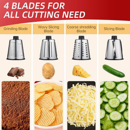 Rotary Hand Crank Cheese Grater,Cheese Shredder Vegetable Slicer(Black)