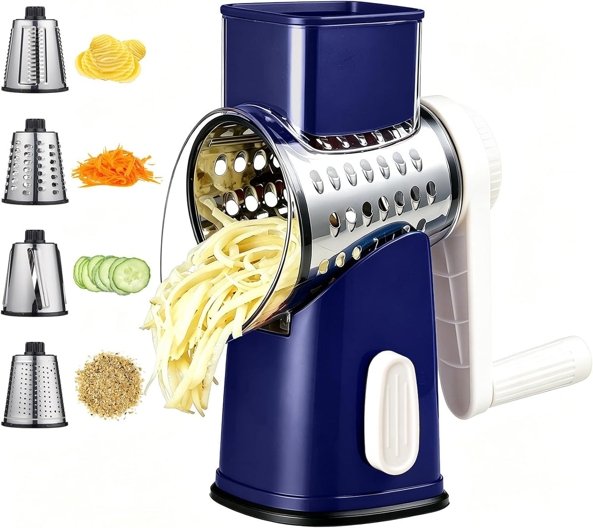 Rotary Hand Crank Cheese Grater,Cheese Shredder Vegetable Slicer(Black)