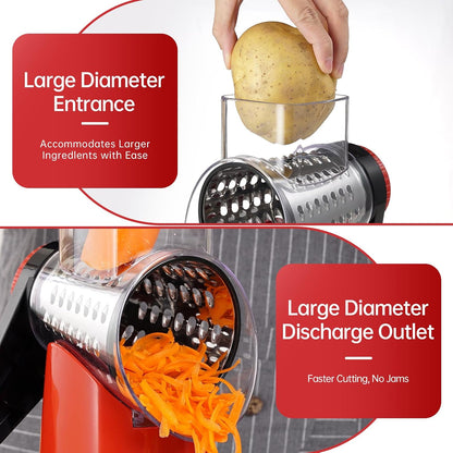 Rotary Hand Crank Cheese Grater,Cheese Shredder Vegetable Slicer(Black)