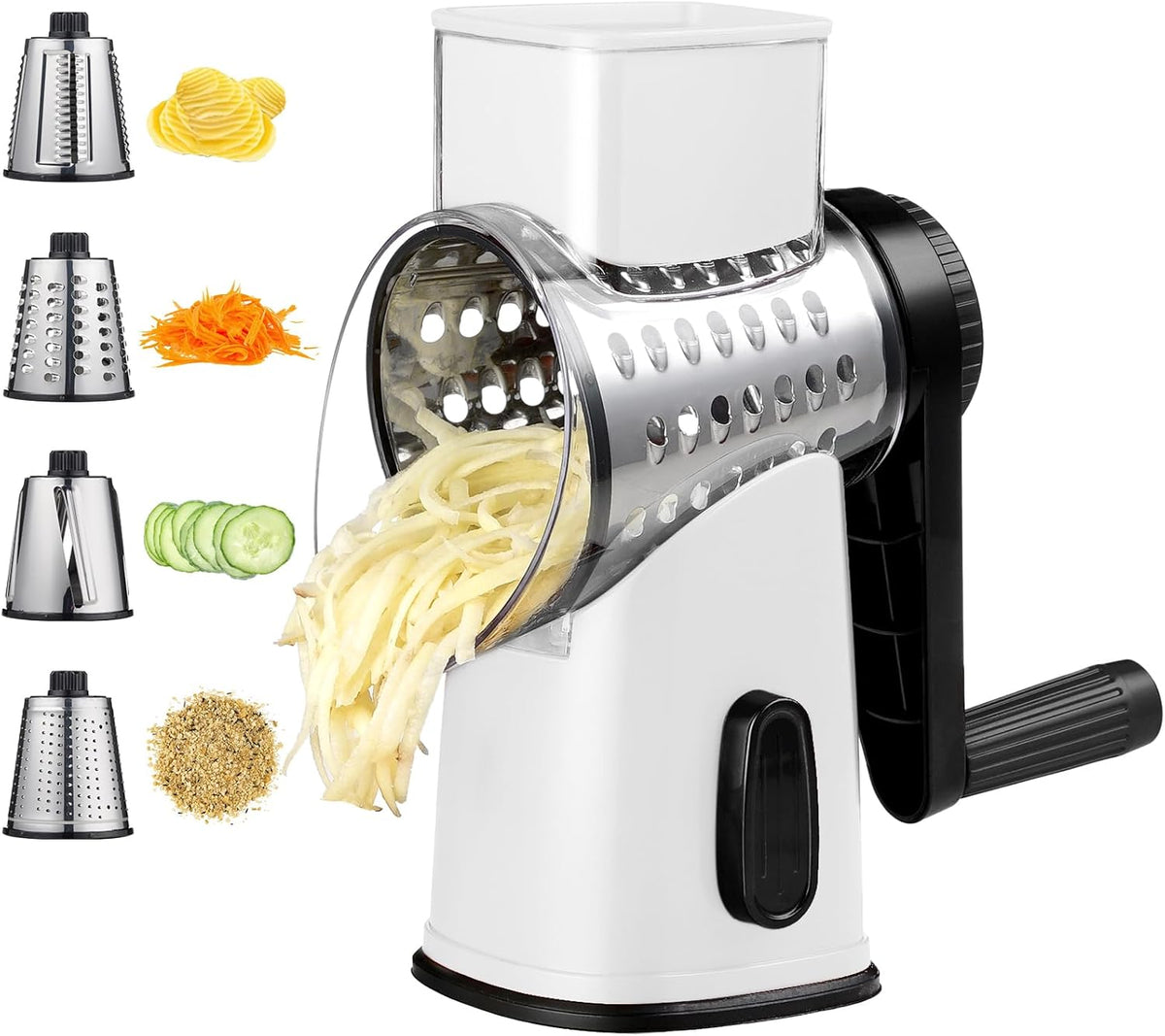 Rotary Hand Crank Cheese Grater,Cheese Shredder Vegetable Slicer(Black)