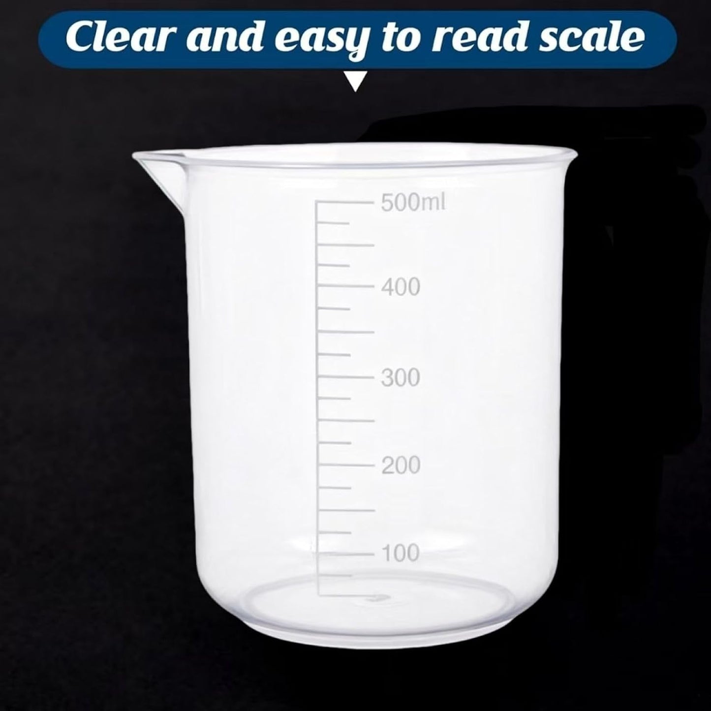 Plastic Measuring Cups, 100ml, Set of 15, for Liquid Measurement and Scientific Experiments