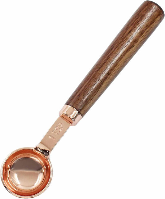 1 Teaspoon Coffee Scoop, 5 ml, Wooden with Long Handle | Measuring Spoon, For Coffee Bean, For Tea, Powder, Spices